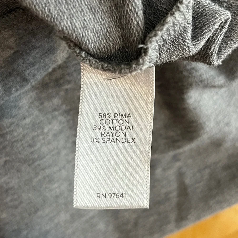 J. Jill Grey Sleeveless Shift Dress Women's L Crew Neck Pockets Pima Cotton